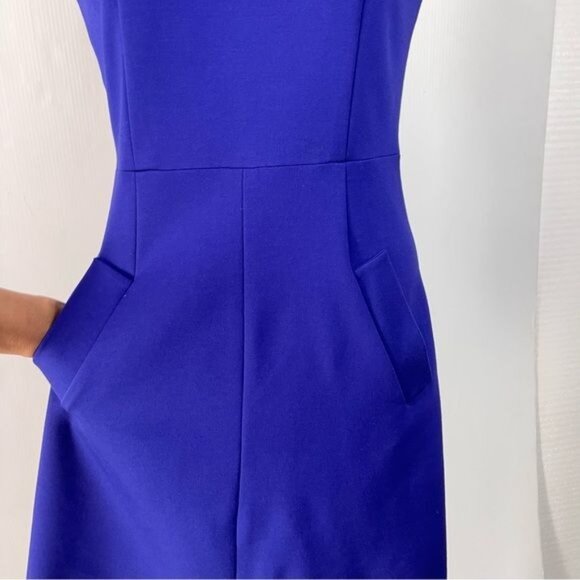 Diane Von Furstenberg Carpeena Blue Full Back Zipper Mini Dress with Pockets 4 - Picture 6 of 10